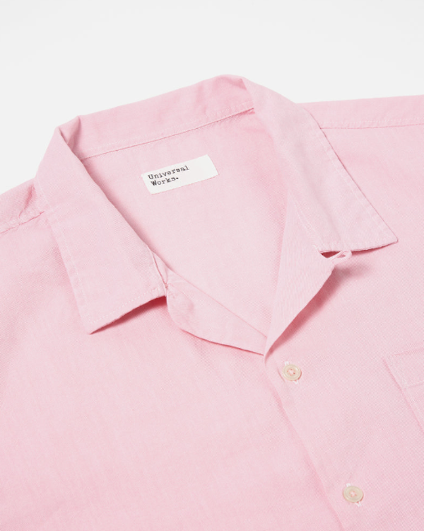 UNIVERSAL WORKS ROAD SHIRT IN PINK ORGANIC OXFORD