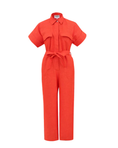 Monki red jumpsuit sales
