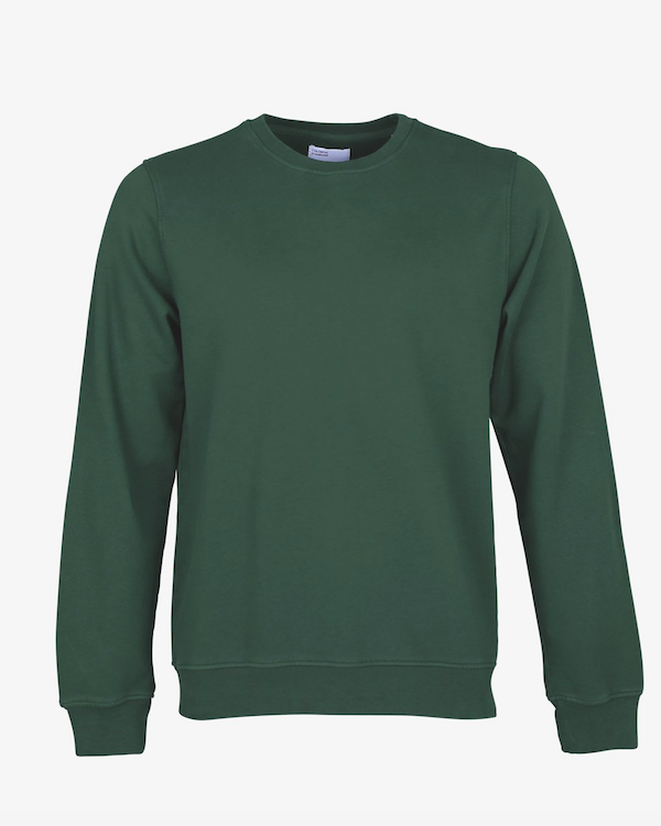 Classic organic crew sweatshirt emerald green