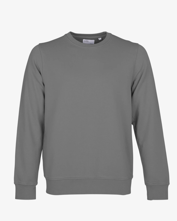 Colorful standard mens organic crew sweatshirt storm grey