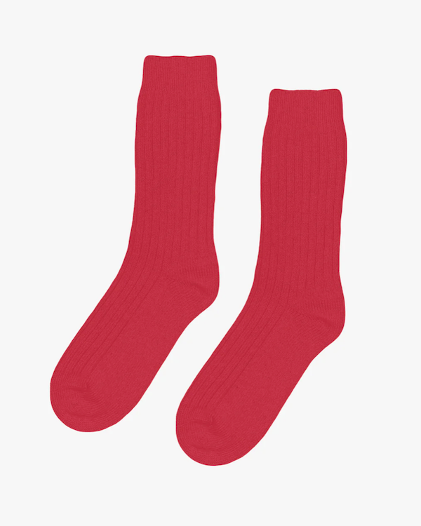 COLORFUL STANDARD MERINO WOOL BLEND SOCKS - SCARLET RED