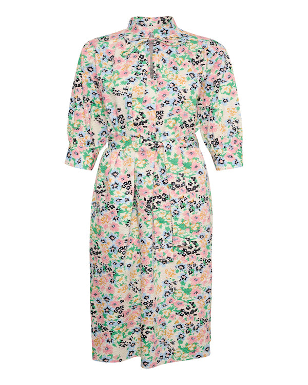 PART TWO GREEN MULTI FLOWER PRINT DRESS – Barkened