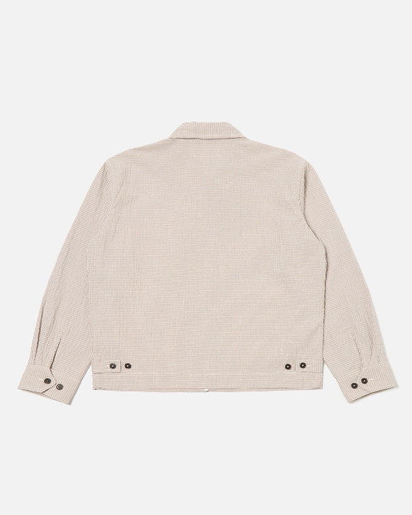 UNIVERSAL WORKS WINDCHEATER JACKET IN ECRU/SAND OSPINA CHECK COTTON