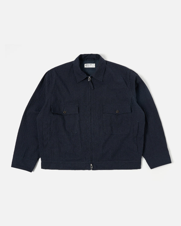 UNIVERSAL WORKS E130 JACKET IN DARK NAVY OSPINA COTTON