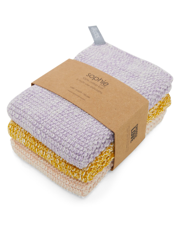 SOPHIE HOME REUSABLE DISHCLOTHS LILAC SPACE DYE