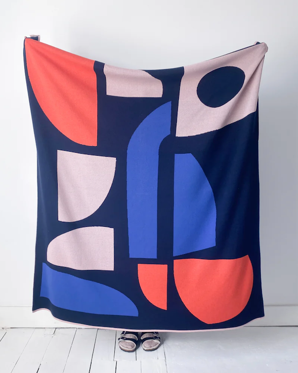 Sophie Home Navy Bruten Cotton Throw