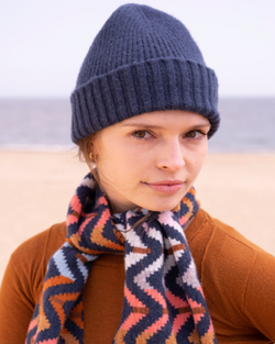 QUINTON CHADWICK SMALL ZIG ZAG SCARF IN COPPER BEECH