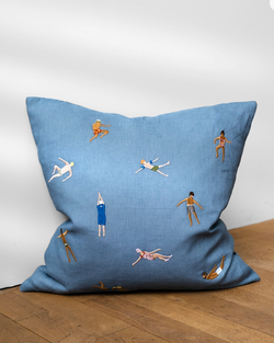 FINE LITTLE DAY SWIMMERS EMBROIDERED CUSHION AND INNER