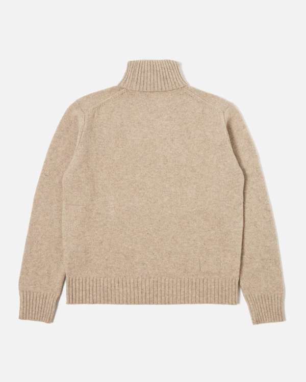 UNIVERSAL WORKS ROLL NECK IN OATMEAL ECO RECYCLED WOOL