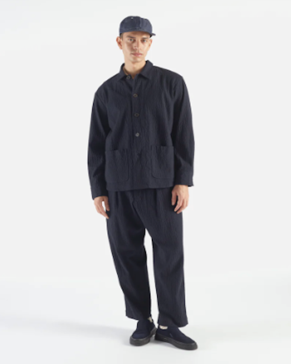 UNIVERSAL WORKS OXFORD PANT IN DARK NAVY OSPINA COTTON