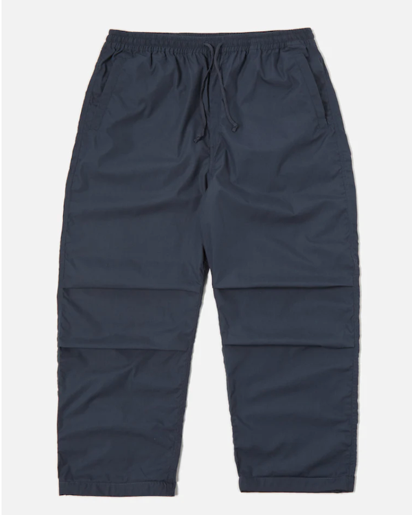 UNIVERSAL WORKS OXFORD PARACHUTE PANT IN NAVY RECYCLED POLY TECH