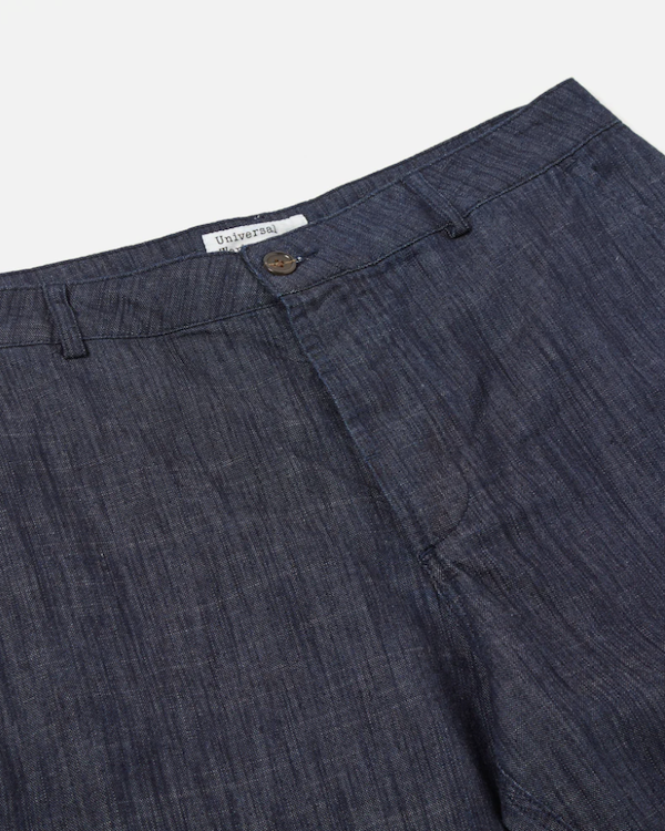 UNIVERSAL WORKS MILITARY CHINO IN INDIGO ATLANTIC DENIM