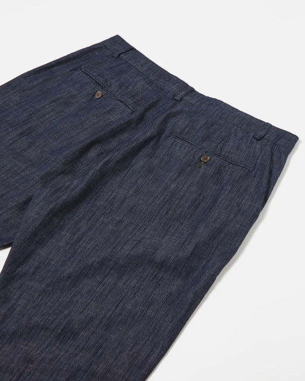 UNIVERSAL WORKS MILITARY CHINO IN INDIGO ATLANTIC DENIM