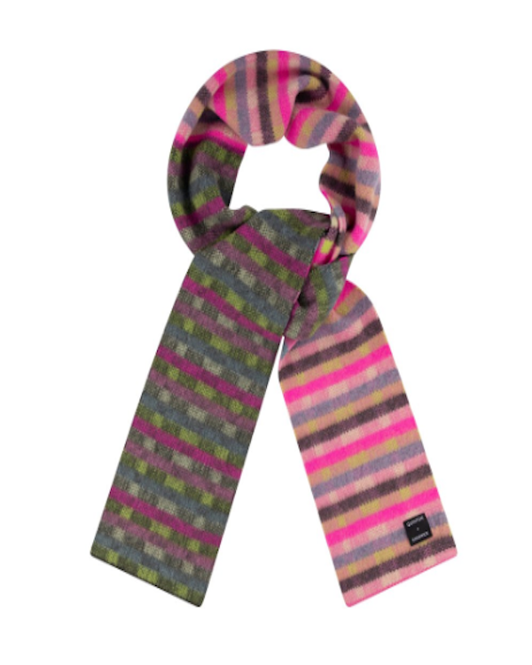 QUINTON CHADWICK LONG BRUSHED SCARF IN COCHINEAL COLOURS