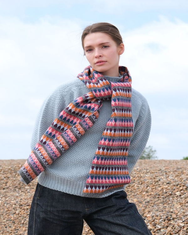 Quinton Chadwick Felted jacquard scarf in charleston colours 