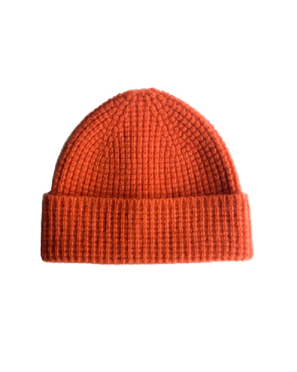 QUINTON CHADWICK BRUSHED BEANIE HAT IN CLEMENTINE