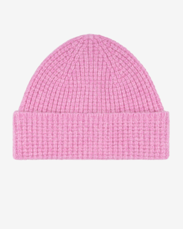 QUINTON CHADWICK BRUSHED BEANIE HAT IN FONDANT PINK