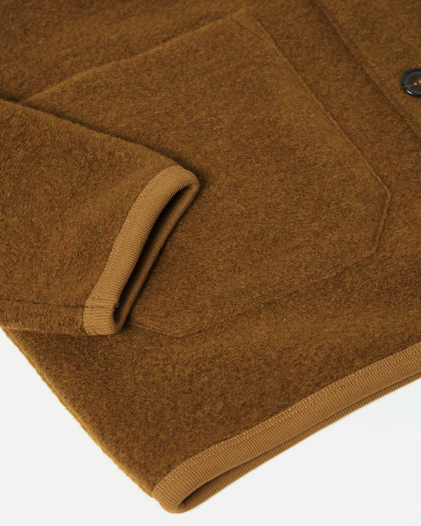 UNIVERSAL WORKS CARDIGAN IN MUSTARD WOOL FLEECE