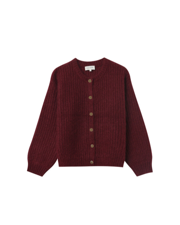 GRACE & MILA MOHAIR BORDEAUX BUTTONED CARDIGAN – Barkened