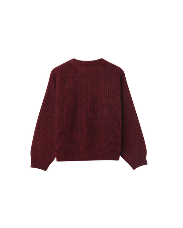 GRACE & MILA MOHAIR BORDEAUX BUTTONED CARDIGAN – Barkened