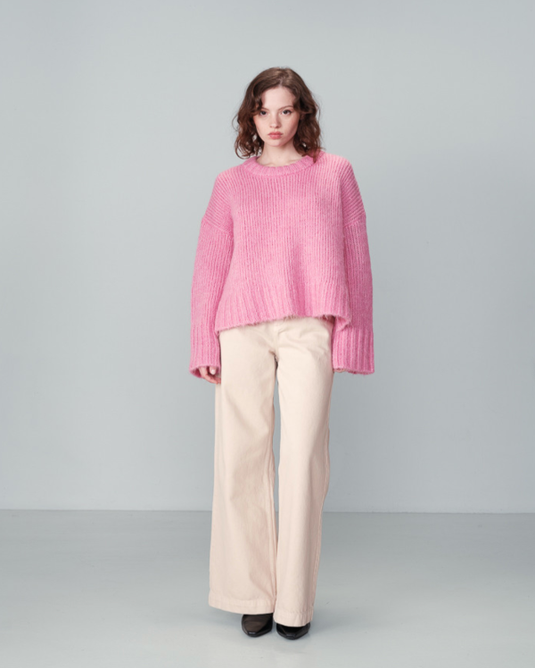 GRACE & MILA ALPACA PINK WOOL SWEATER