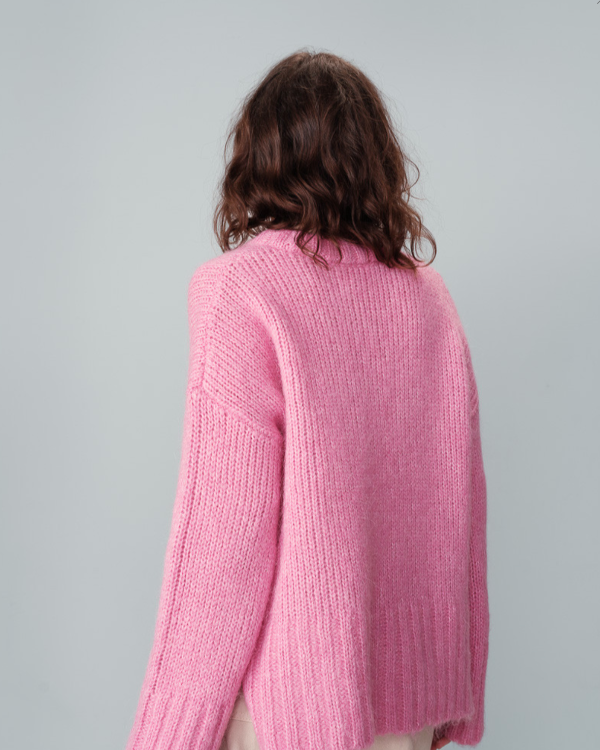 GRACE & MILA ALPACA PINK WOOL SWEATER