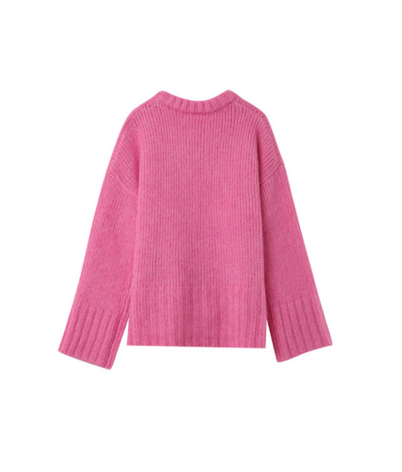 GRACE & MILA ALPACA PINK WOOL SWEATER