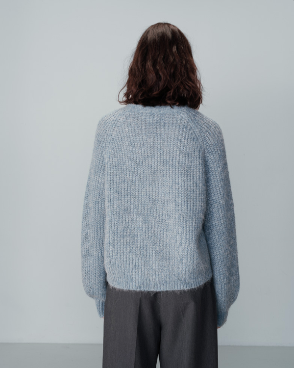 GRACE & MILA ALPACA BLUE CARDIGAN