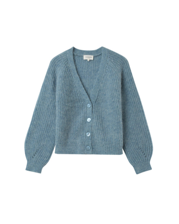 GRACE & MILA ALPACA BLUE CARDIGAN