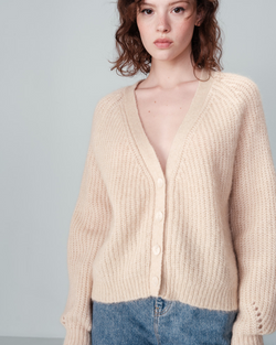 GRACE & MILA ALPACA CREAM CARDIGAN