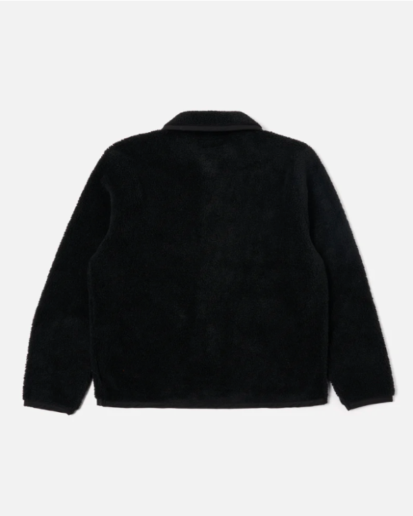 UNIVERSAL WORKS LANCASTER JACKET IN BLACK MOUNTAIN FLEECE