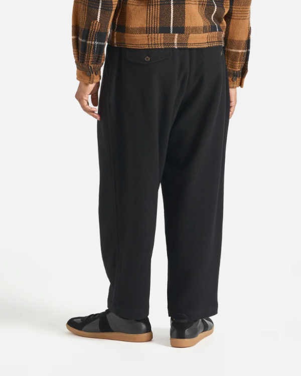 UNIVERSAL WORKS OXFORD PANT IN BLACK RECYCLED RECYCLED SOFT WOOL