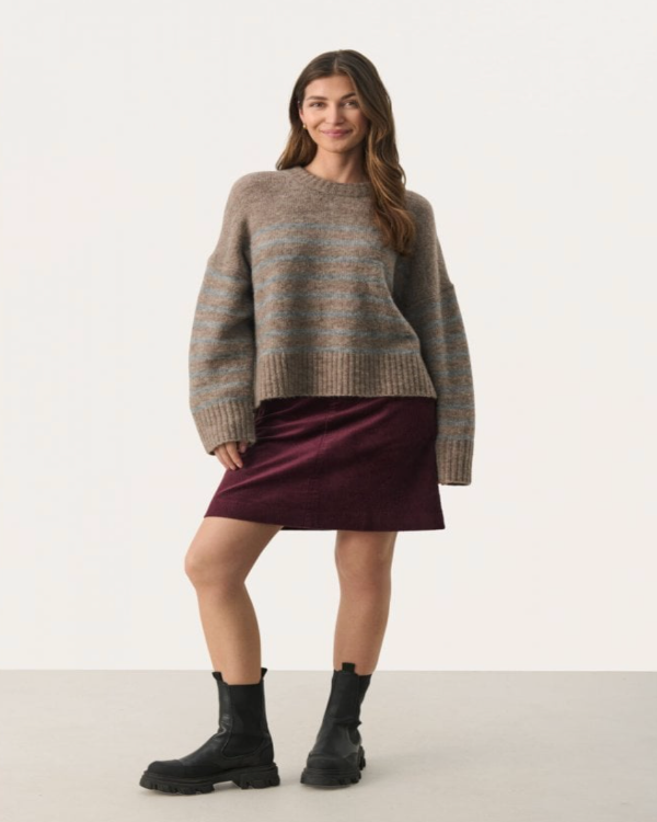 PART TWO STRIPE LULYA TAUPE JUMPER