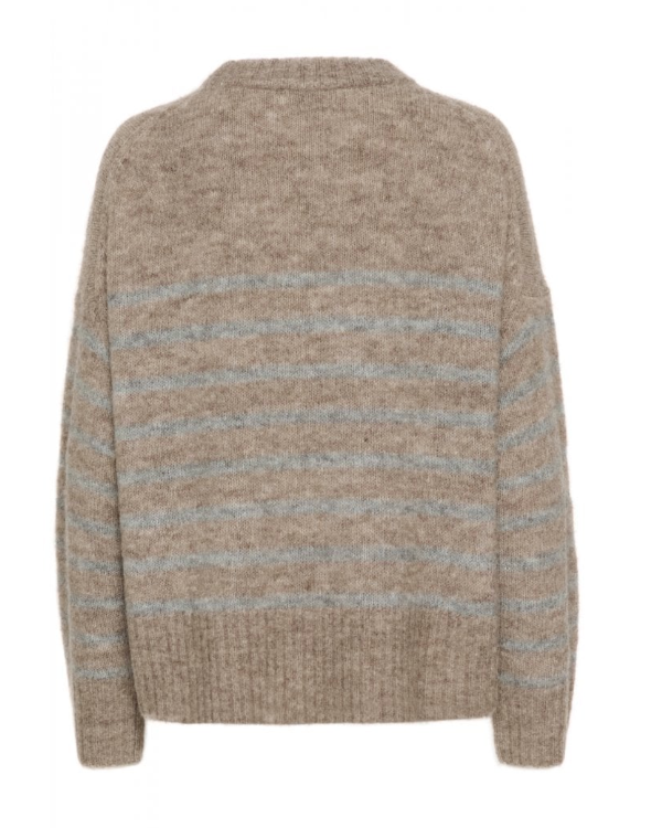 PART TWO STRIPE LULYA TAUPE JUMPER