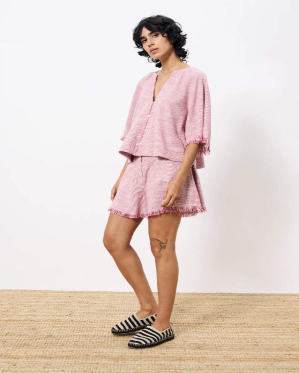 FRNCH ANASTAZIA TEXTURED FUSCHIA SHORTS