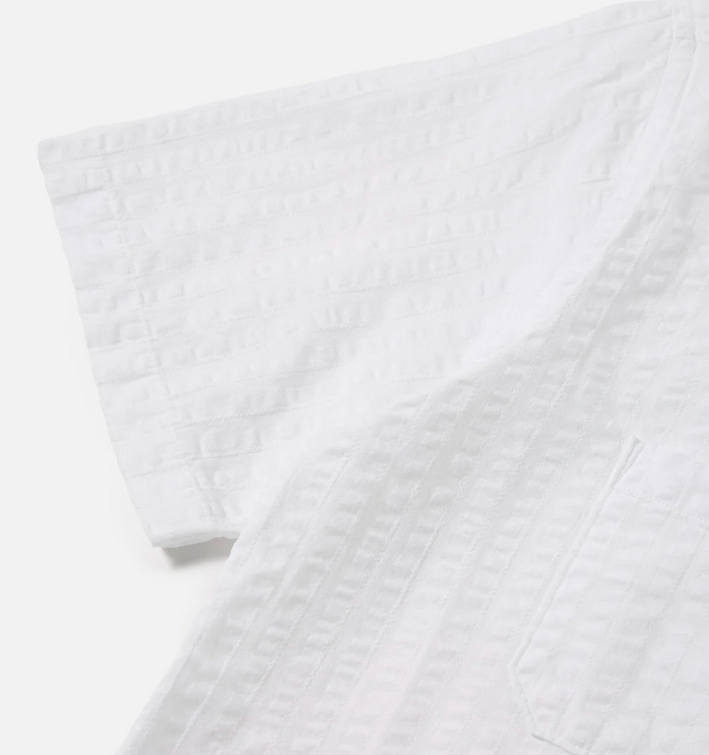 UNIVERSAL WORKS SAL ROAD SHIRT IN WHITE KOS SELF STRIPE