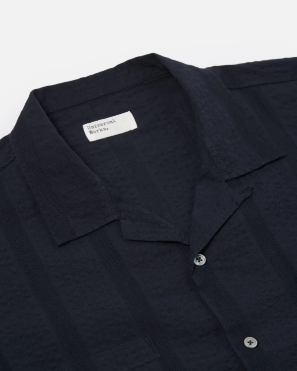 UNIVERSAL WORKS SAL ROAD SHIRT IN NAVY MAUI COTTON