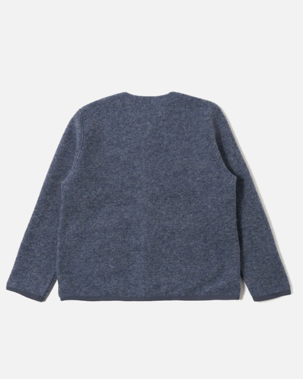 UNIVERSAL WORKS CARDIGAN SLATE BLUE WOOL FLEECE