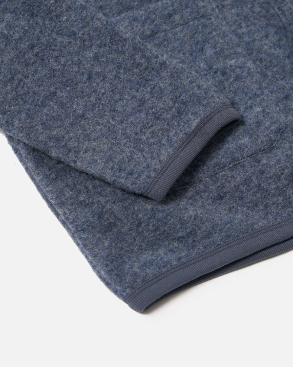 UNIVERSAL WORKS CARDIGAN SLATE BLUE WOOL FLEECE