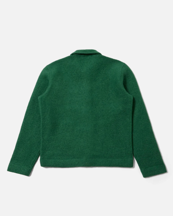 UNIVERSAL WORKS GREEN WOOL FLEECE UNIFORM JACKET