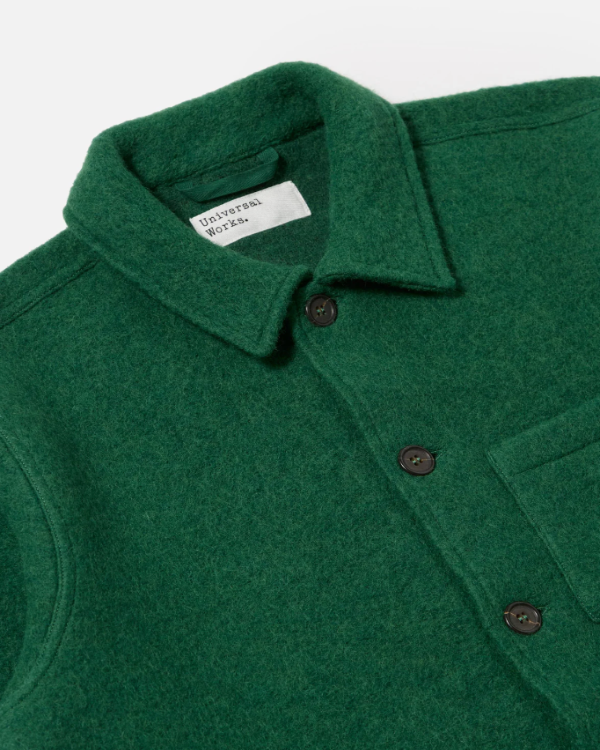 UNIVERSAL WORKS GREEN WOOL FLEECE UNIFORM JACKET