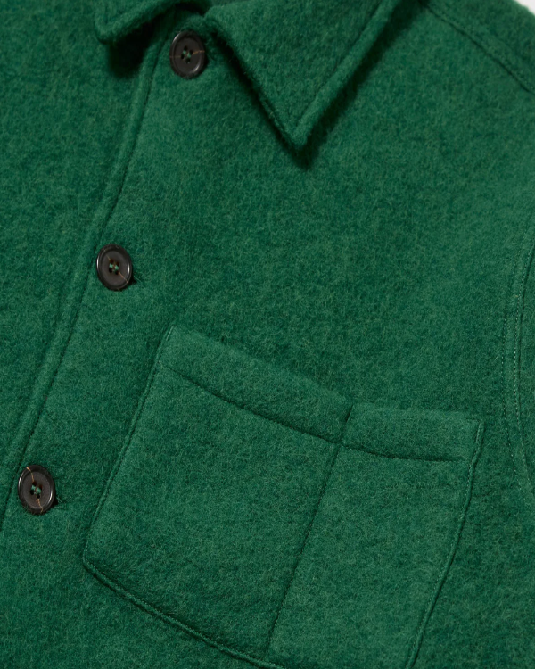 UNIVERSAL WORKS GREEN WOOL FLEECE UNIFORM JACKET
