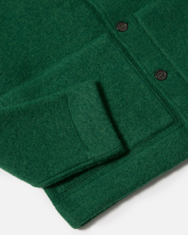 UNIVERSAL WORKS GREEN WOOL FLEECE UNIFORM JACKET