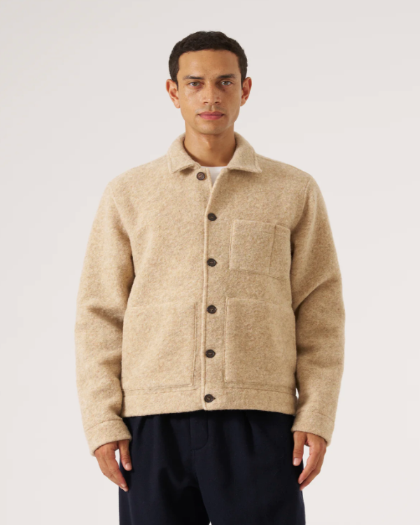 UNIVERSAL WORKS FAWN WOOL FLEECE UNIFORM JACKET