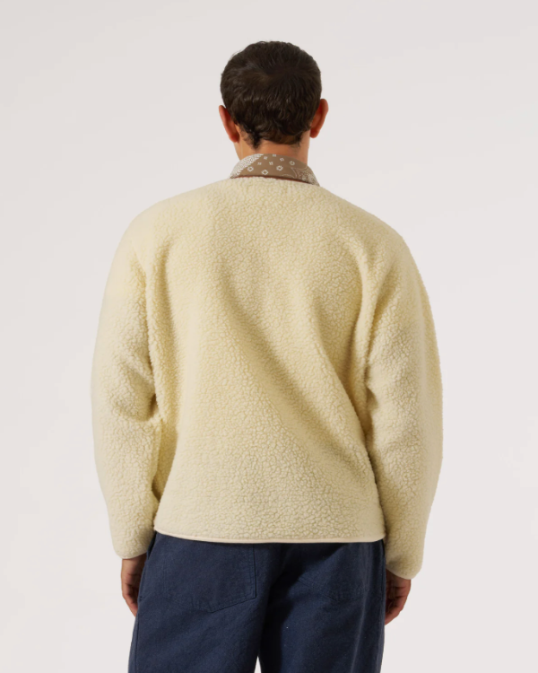 UNIVERSAL WORKS ZIP LINER JACKET IN ECRU GALAXY FLEECE