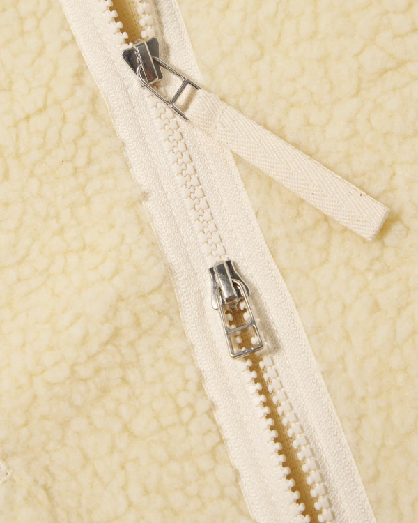 UNIVERSAL WORKS ZIP LINER JACKET IN ECRU GALAXY FLEECE