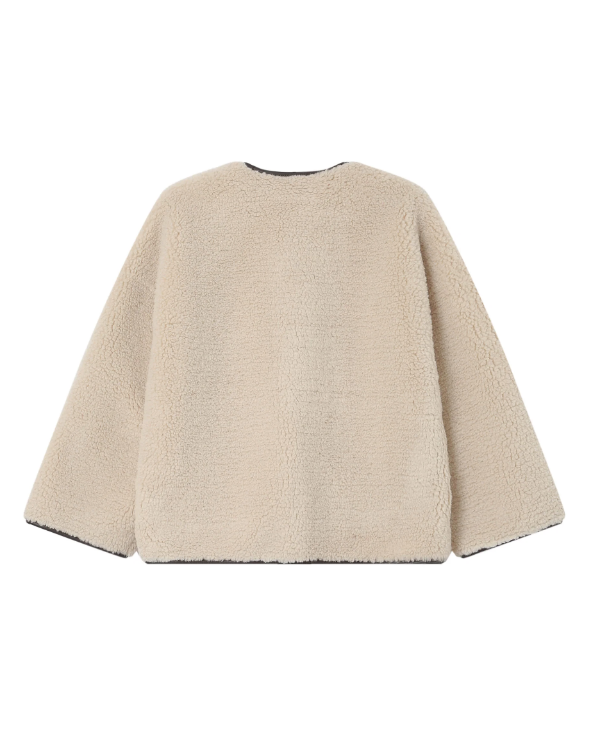 GRACE & MILA OVERSIZED SHEARLING COAT ECRU - SIMON