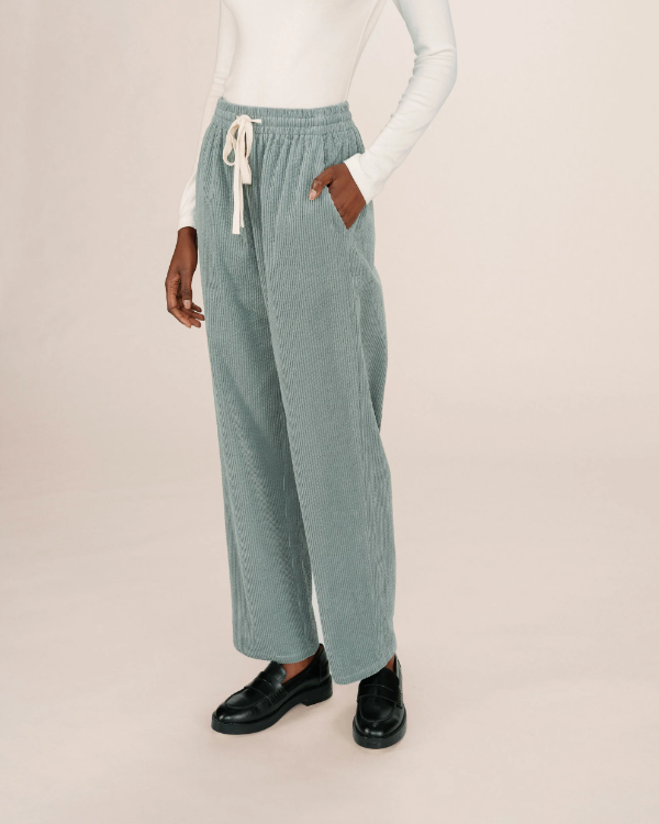 GRACE & MILA SAGE CORDUROY RELAXED FIT TROUSERS
