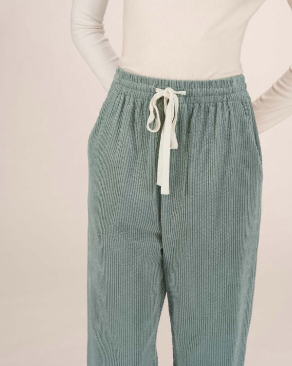 GRACE & MILA SAGE CORDUROY RELAXED FIT TROUSERS