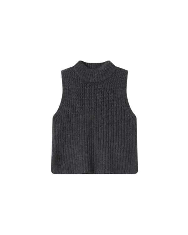 GRACE & MILA ALPACA ANTHRACITE WOOL SWEATER.- SABLON